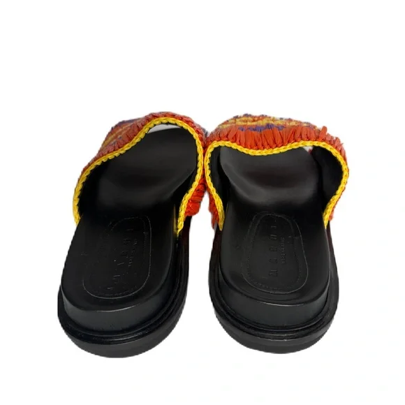 Marni Fussbett Slide Sandal In Reverse Crochet With Fringes Size 39 NWB Sandals
